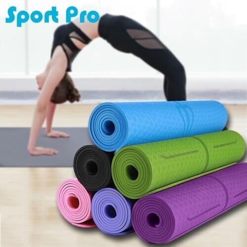 TPE Yoga Mat Sport Mat Yoga non-slip acupressure Execise For Gym Floor With Position Line Non-slip For Beginner Mats