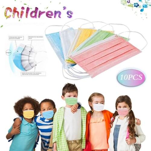 10pcs Disposable Mask Skincare Boy And Girl Colorful Masks For Children 3-layer Non-woven Masks Mascaras Para La Boca Facemask