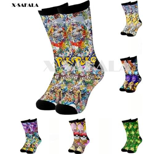 Cartoon Kawaii 3D Fashion Long Socks Cycling Casual Novelty High Socks Men Women Cotton Funny Colorful Leg Calf Cotton-3