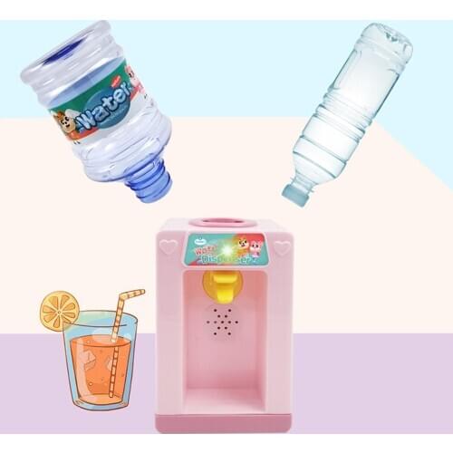 Mini Cute Simulation Drink Water Dispenser with Light Sound Kids Play Toys Gift Simulation Drinking Fountain ToyS For Baby Kids