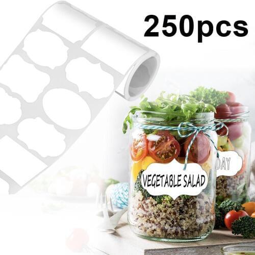250PCS/Roll Kitchen Spice Label Stickers Waterproof Handwriting White Board Labels Stickers Home Jars Bottles Tags DIY stickers