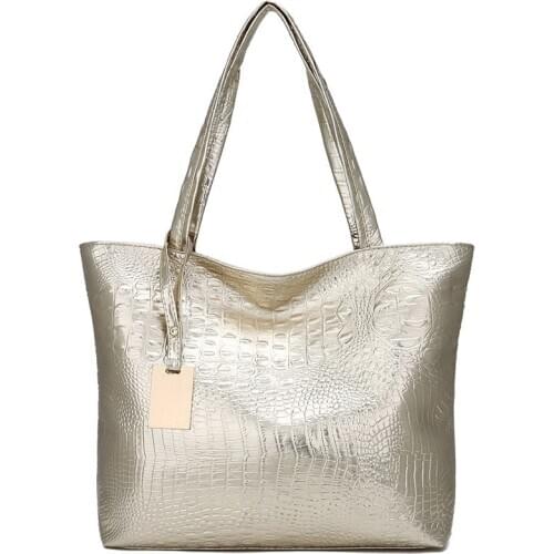 2021 new ladies shoulder bag pu leather crocodile pattern fashion large capacity shopping bag ladies bag