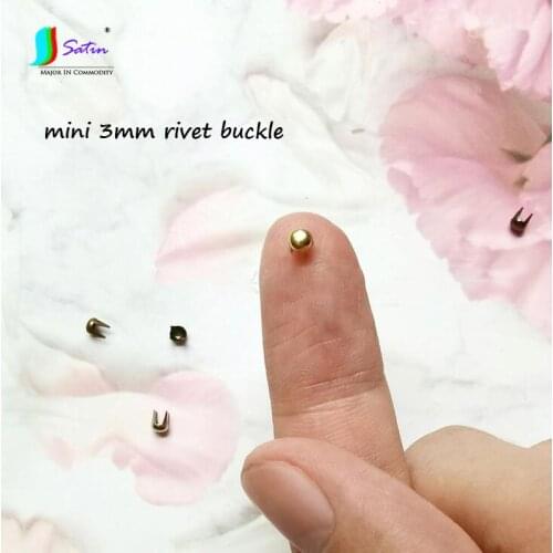 Wholesale 200pcs Super Small Mini Round Head Diy Doll Clothes Shoe Hat Pants Accessories 3mm Metal Claw Rivet Button Buckle