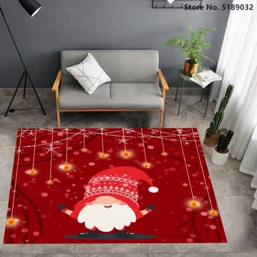 Santa Claus Carpet Christmas Cartoon Kids Bedroom Decor Area Rug Bathroom Kitchen Carpet Holiday Entrance Doormats 3d Print Rugs