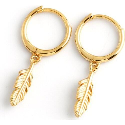 1Pair Fashion 925 Sterling Silver Earrings for Women 2020 Trend Jewelry Leaf Pendant Piercing Earrings Gifts for the New Year