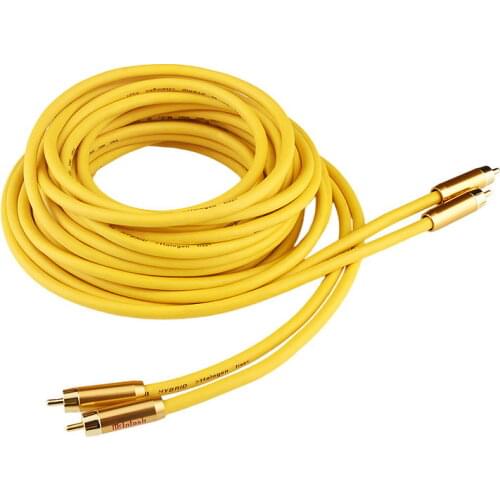 Brand New One Pair X412 Hifi Audio M.C D102 MK III Silver Plated Rca Cable With 24k Gold Plated Connector