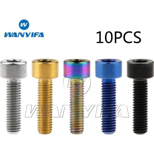 Wanyifa Titanium Ti Screw M5 x 18mm Allen Stigma Head Bicycle Cycling Bolts 10pcs