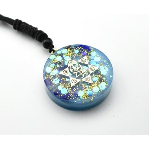 Sri Yantra Energy Necklace Crystal Orgone Pendant Jewelry for Kids Adults