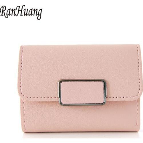Ranhuang Women Short Wallets New 2017 Fashion Leather Wallets Ladies Casual Card Holder Candy Color Purses portafoglio donna A10