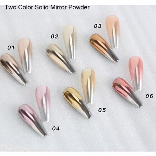 1 Box Glitter Double Gold Silver Color Nail Mirror Powder Nail Art Gel Polishing Chrome Flakes Pigment Dust Decorations