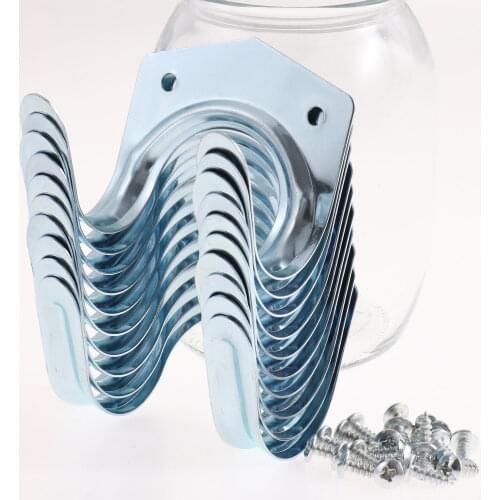 10Pcs Wall Mounted Hooks Storage Hanger Tools Household Garden Hanging Buckles Metal Organizer Double Hanger with Screw Hardware