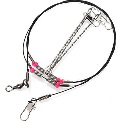 100Set/Bag Connection Balance String Hooks Anti-Winding 93cm/6.5g Practical Steel Fishing Rigs Hook Sea Fishing Tools