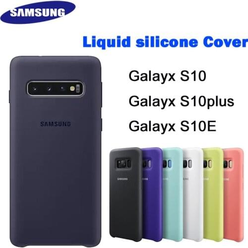 100% Original Samsung Liquid Soft Silicone Cover Case for Galaxy S10 S10 Plus S10 5G S10E Silky Liquid Anti-knock Back Cover