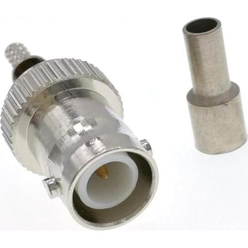 100PCS RP-BNC Female(Male Pin) Window Crimp Connector Adapter For RG316 RG174 LMR100 Cable