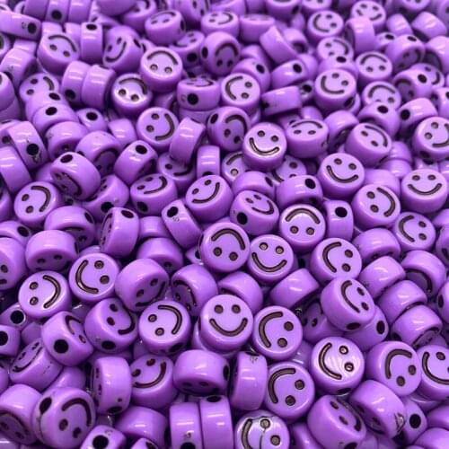 20pcs 10mm Smiley face Acrylic Clay Shape Spacer Beads For DIY Handmade Jewelry Craft Accessories#10
