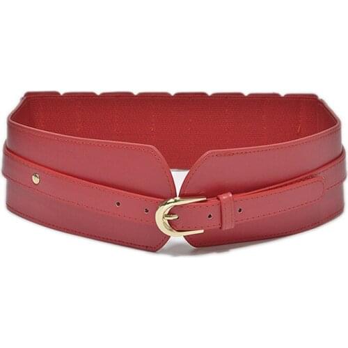 2021 High-end Luxury Ladies Wide Belt Elastic Vintage Buckle Leather Fashion Wild Pin Buckles Womens Belts Waist Seal