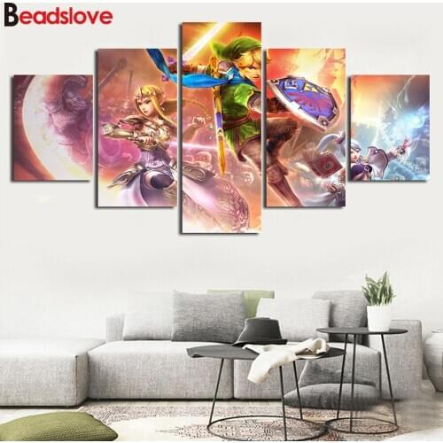 5 pieces DIY Diamond Painting Japan Anime Legend Full Square Round Diamond Embroidery Mosaic Pictures Of Rhinestones