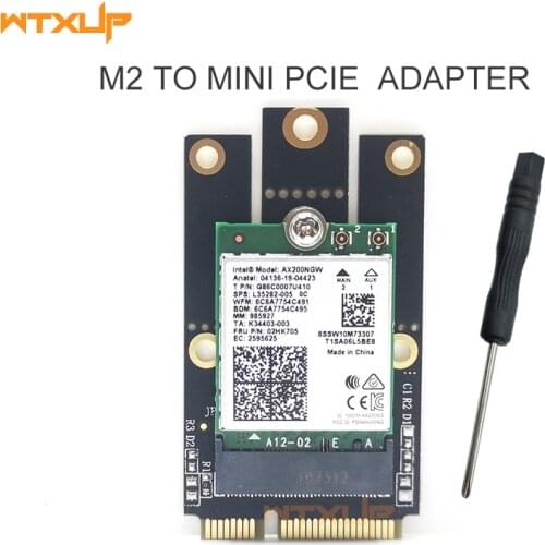 M.2 NGFF to Mini PCI-E Converter Adapter for M.2 Wifi Wlan Bluetooth Card for Intel AX200 9260 8265 8260 for Laptop Desktop