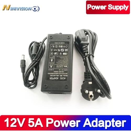Lowest Price New AC Converter Adapter For DC 12V 5A 60W LED Power Supply Charger for 5050/3528 SMD LED Light or LCD Monitor CCTV