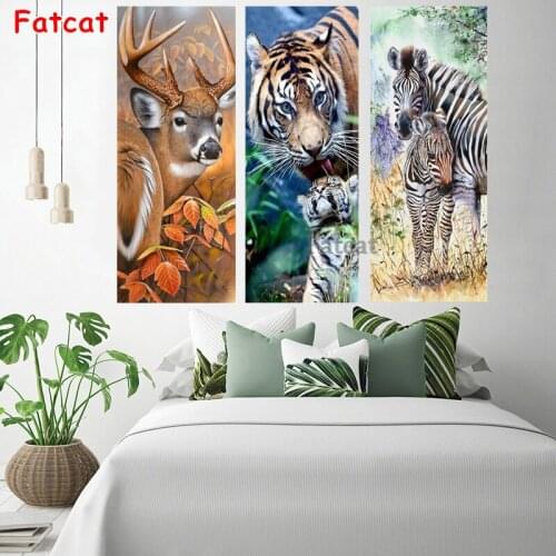 Tiger zebra deer 5D Diy Diamond Painting animal diamond Embroidery modern Picture Of Rhinestones Mosaic Set nordic decor PP1981