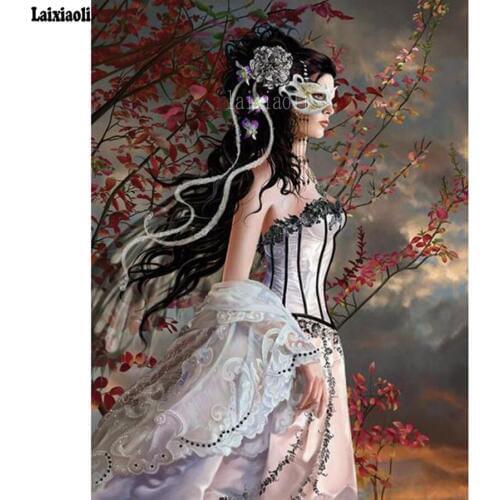 5D DIY diamond painting character beauty diamond embroidery mask girl full square diamond mosaic cross stitch decoration home