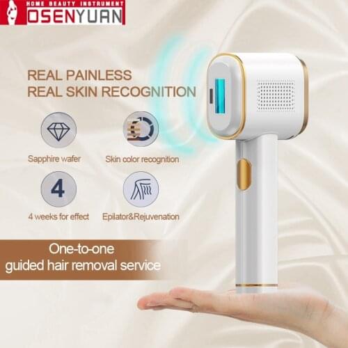Osenyuan T023C IPL Sapphire Hair Removal Device Permanent Ice Laser Epilator Automatic Skin Detection Professional Photoepilator