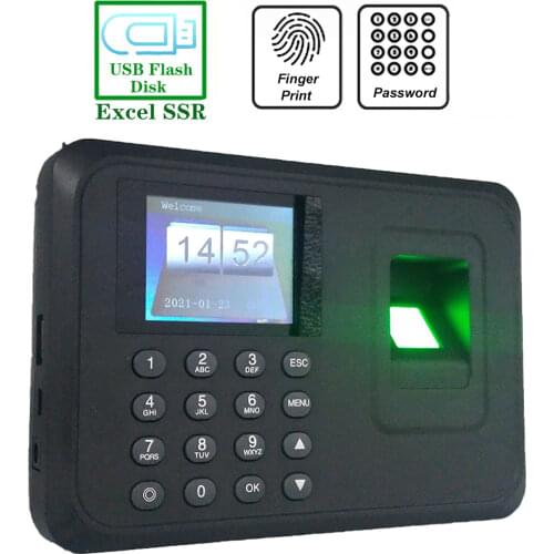 SSR Biometric Fingerprint Time Clock Recorder Attendance Employee Electronic Finger Reader Machine without software