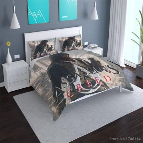 Twin Full Queen King Size Bedding Set Assassins Creed 3D Game Printed Comforter Cover Set Bed Linens Bedclothes Home Textile