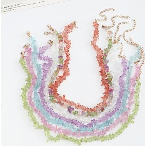 Bohemia Colorful Beads Handamde Natural Semi-precious Stones Choker for Women Female Boho Fashion Trendy Choker Necklace Jewelry