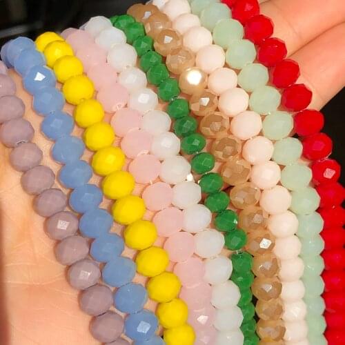 3/4/6mm Crystal Beads Rondelle Wheel Faceted Glass Porcelain Lariat Necklace Jewelry Finding Spacer Earring Bracelet Accessories