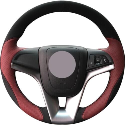 Black Suede Wine Red Leather Red Leather Car Steering Wheel Cover for Chevrolet Cruze 2009-2014 Aveo 2011-2014 Holden Cruze 2010