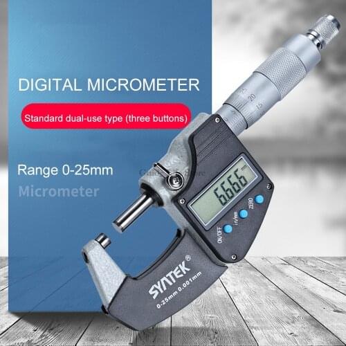Electronic Outside Micrometer 0.001 mm with Extra LCD Screen Digital Micrometer Electronic Digital Caliper Gauge 3 Buttons