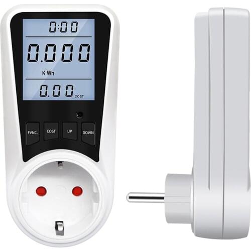 AC Digital Wattmeter Power Meter LCD Energy Meter Power Monitor EU Plug Socket Power Kilowatt Wattage Voltage meter 220V llight