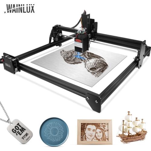 WAINLUX Laser Engraver Laser Engraving Cutting Machine With 64-Bit Motherboard 7w 20w Wood Printer CNC Carving Area 410 X 370mm