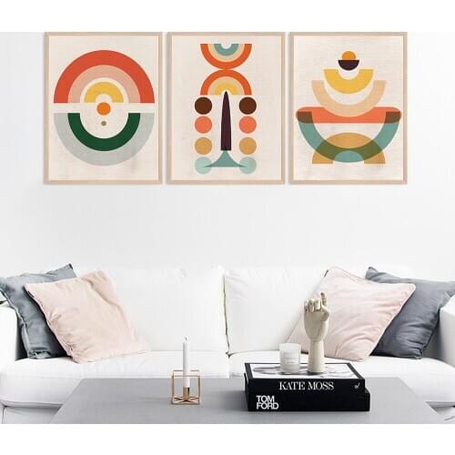 Colorful Abstract bundle Room Wall Art Vintage Wall Painting Set of 3 Prints Nursery Abstract Painting No Frame Pictures