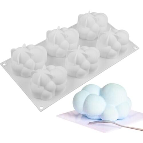 Cloud Cake Mold Silicone Mousse Moulds Square Bubble Molds for Baking 6 Cavities New