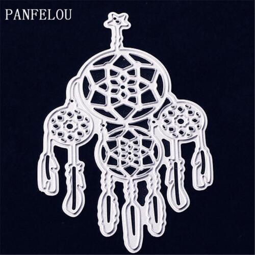 PANFELOU Metal craft Three circles of dreamcatcher paper die cutting dies for Scrapbooking/DIY Easter wedding Halloween cards