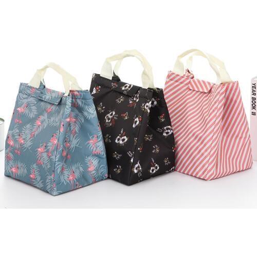 Oxford Simpl etriped Dot Portable Lunch box Bag Thermal Insulated Cold keep Food Safe Stripe warm Lunch bags For Girls Women