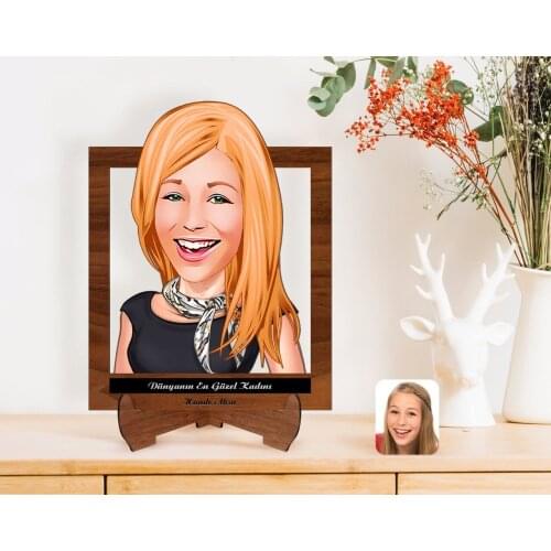 Personalized Custom Women Day The World 'S Most Beautiful Woman Caricature Of Wooden STANDING 3D Biblo-3