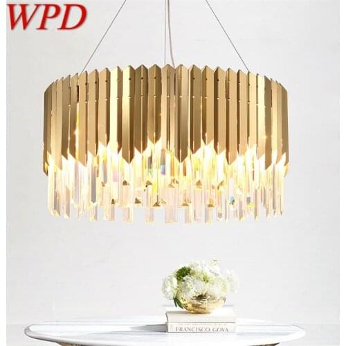 WPD Ceiling Chandelier Crystal Gold Modern Luxury LED Home Decorative Fixtures For Living Room Dining Room Villa Duplex