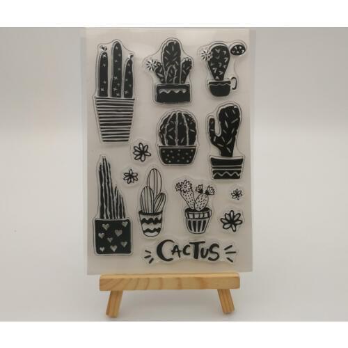 Cute cactus transparent Silicone stencil for DIY Scrapbooking photo album decorative sheets