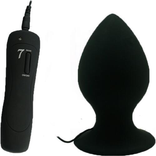Super Big Size 7 Mode Vibrating Silicone Butt Plug Large Anal Vibrator Huge Anal Plug Unisex Erotic Toys Sex Products S M L