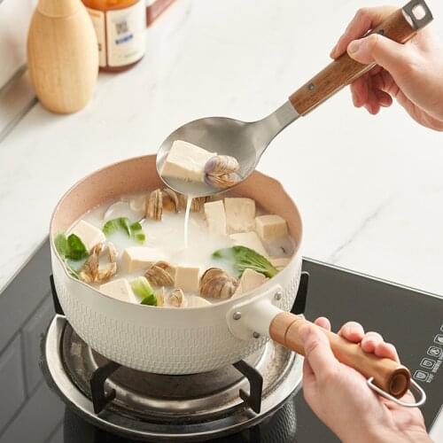 Japanese style Snow Pan Non-stick Stainless Steel Milk Pot Home Hot Milk Pot Thick Kitchen Butter Instant Noodles Soup Pot Ramen