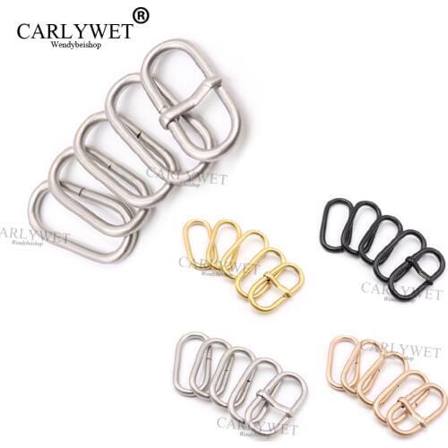 CARLYWET 18 20 22mm Black Silver Gold Rose Gold Replacement Durable Zulu Rings Brushed Loops for Nylon Watch Band Strap Belt