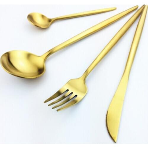 Super 4-Piece Stainless Steel Dinner Knife - Dinner Fork - Teaspoon Dishwasher Safe Cutlery Set