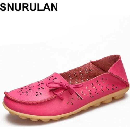 SNURULAN20 colors Real leather flat shoes Woman Fashion leisure shoes Daliy women Office lady party footwear size 34- 44E072