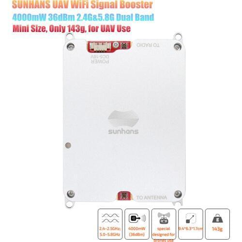 [Genuine] SUNAHS 4000mW 36dBm Dual Band 2.4G&5.8GHz UAV WiFi Signal Booster Wireless Amplifier for Drones, UAV Use