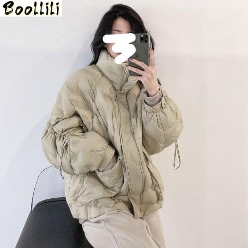 Boollili White Duck Down Jacket Women Clothes 2020 Winter Coat Women Stand Collar Korean Puffer Jacket Women Warm Parka