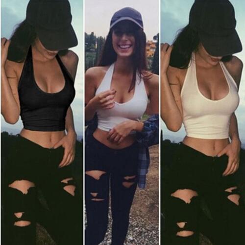Womens Sexy Casual Slim Sleeveless Tank Tops Summer 2019 Solid Crop Top For Ladies Fitness Vest Women Clothing Summer Tops