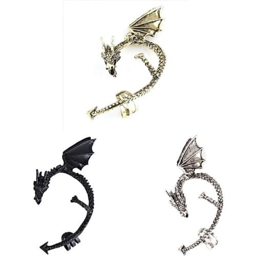 Dragon Ear Cuff Clip Earring For Women Vintage Jewelry Wholesale High Quality New Fashion Exaggeration Punk Unicorn